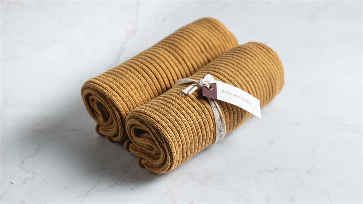 זוג מגבות מטבח סרוגות כאמל