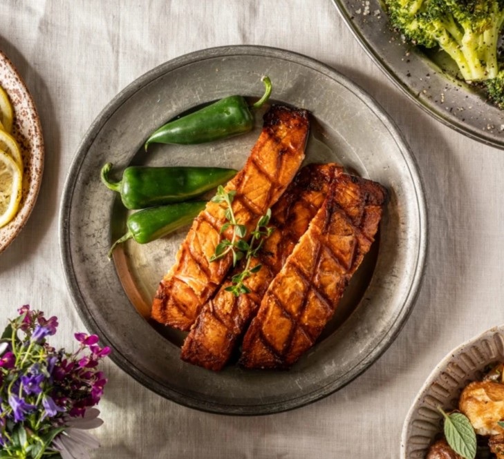 Grilled salmon fillet