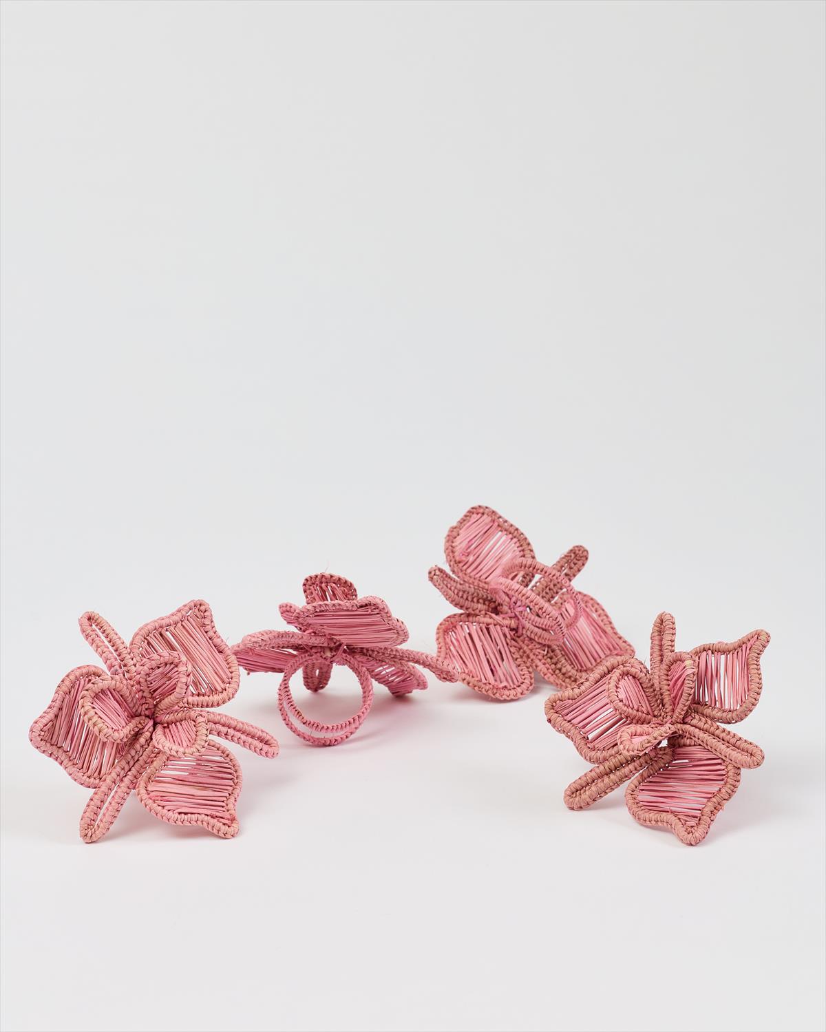 6 חבקי עיטוף בעבודת יד צורת פרח מקש