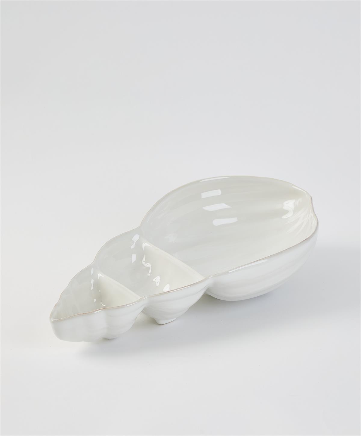 צלחת הגשה קונכיה מחולקת ל-3