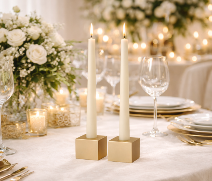 זוג פמוטי זהב מעוצבים COZY HOME