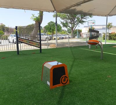  Musical Playground with Shade and Synthetic Turf