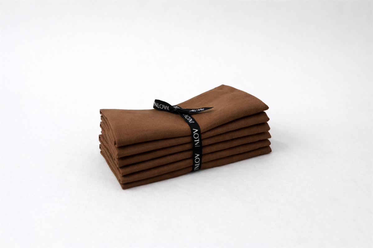 מפית פשתן טבעי חום