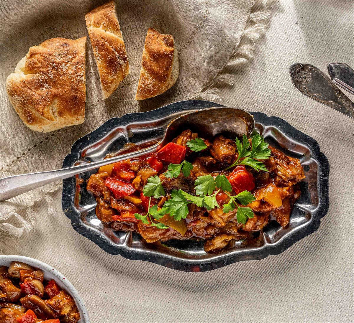 Eggplant & Mushrooms in a Tomato Sauce