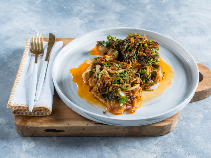 Herb-Roasted Chicken Legs with Onions