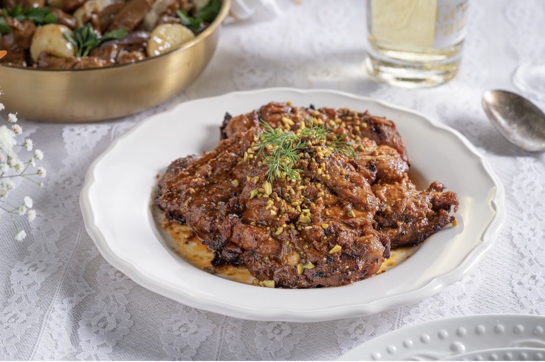 Poussin with BBQ Glaze & Pistachio