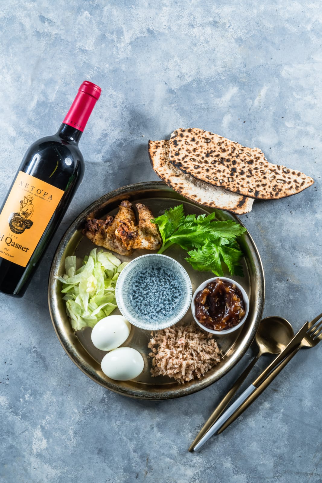 Complete Seder Plate Set