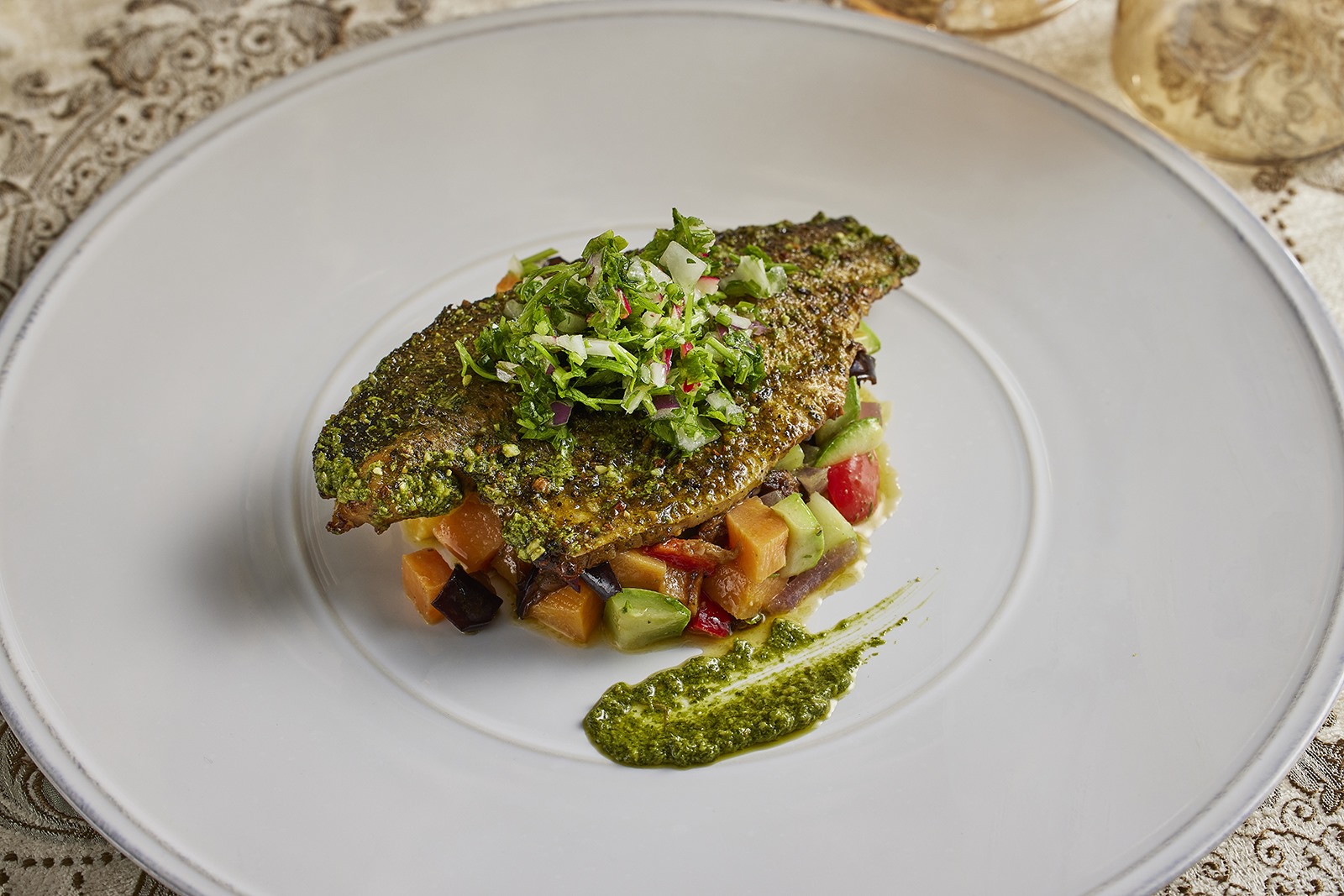 Sea Bass with Aromatic Herbs
