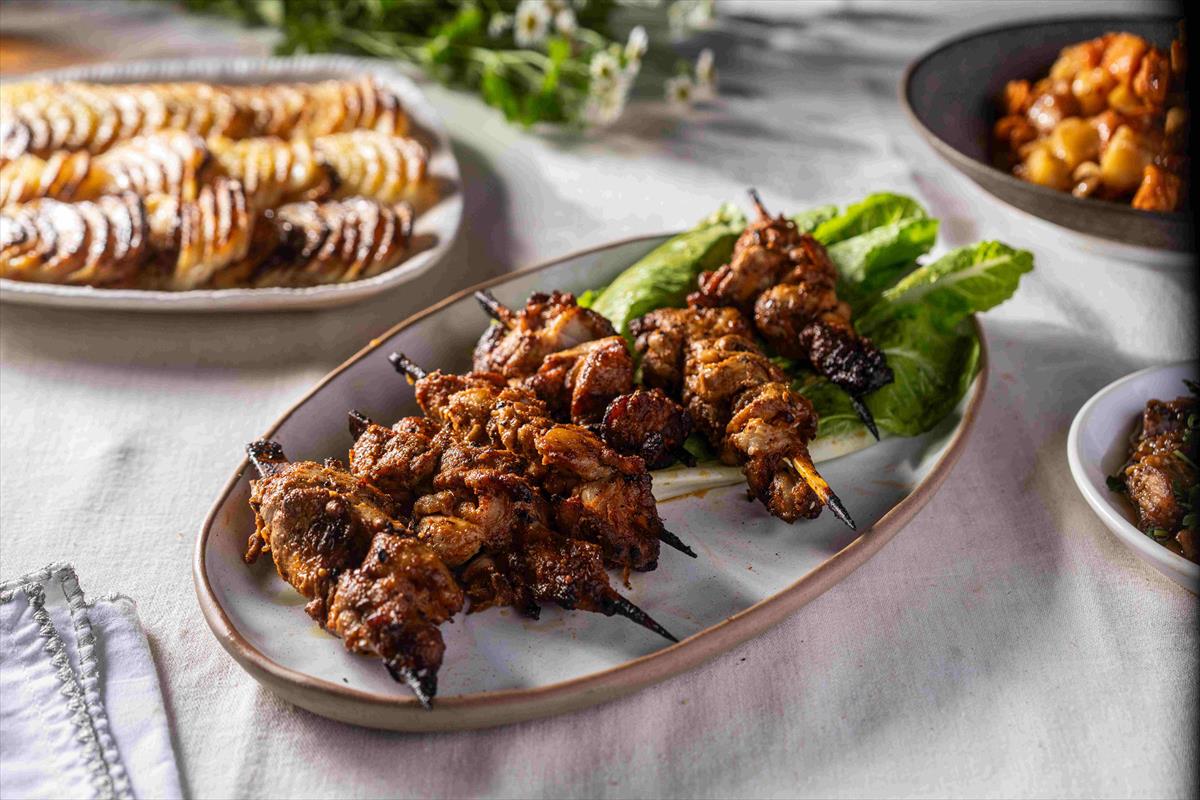 שיפוד פרגית על האש