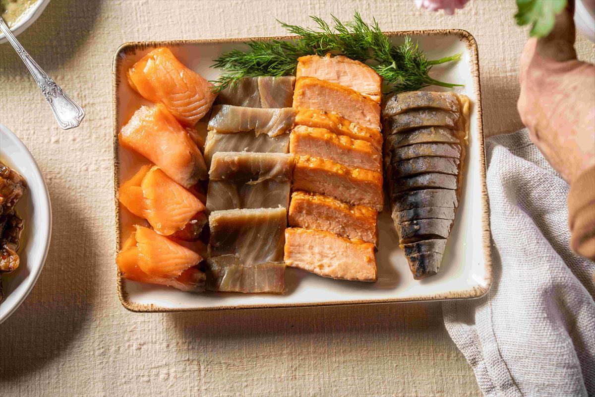 A classic smoked fish plate