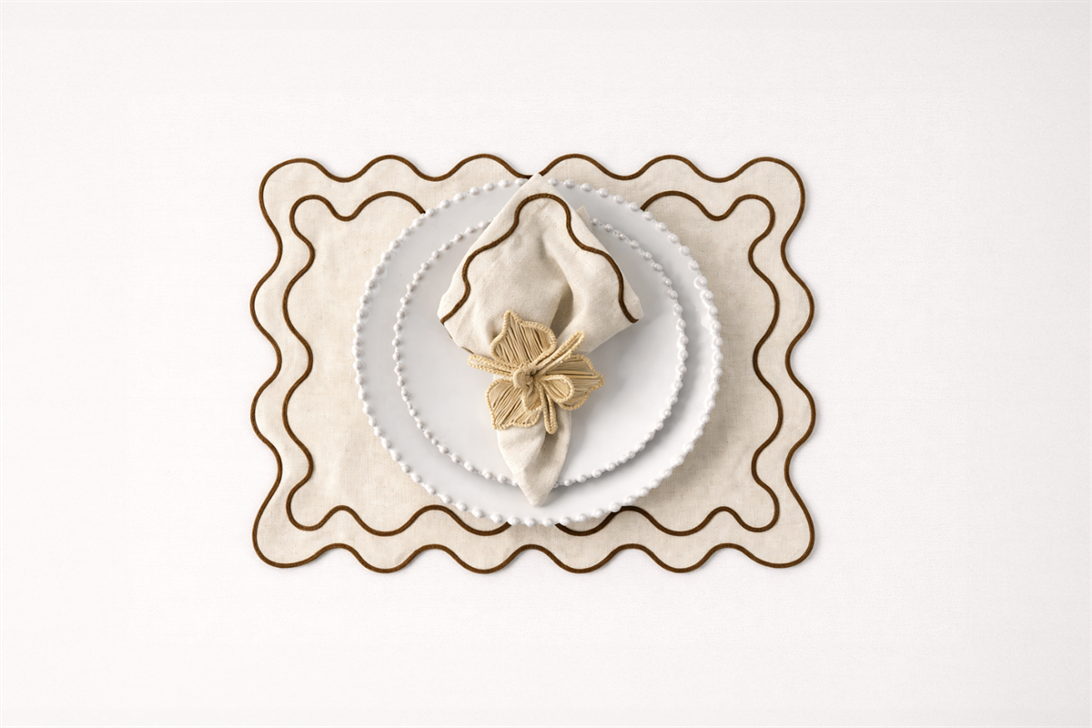 6 יחידות פלייסמט סטריפ טרקוטה