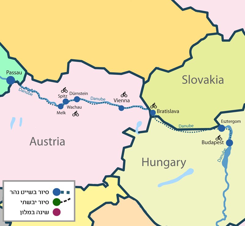 רכיבת אופנים ושייט מפנק לאורכה של הדנובה הקסומה