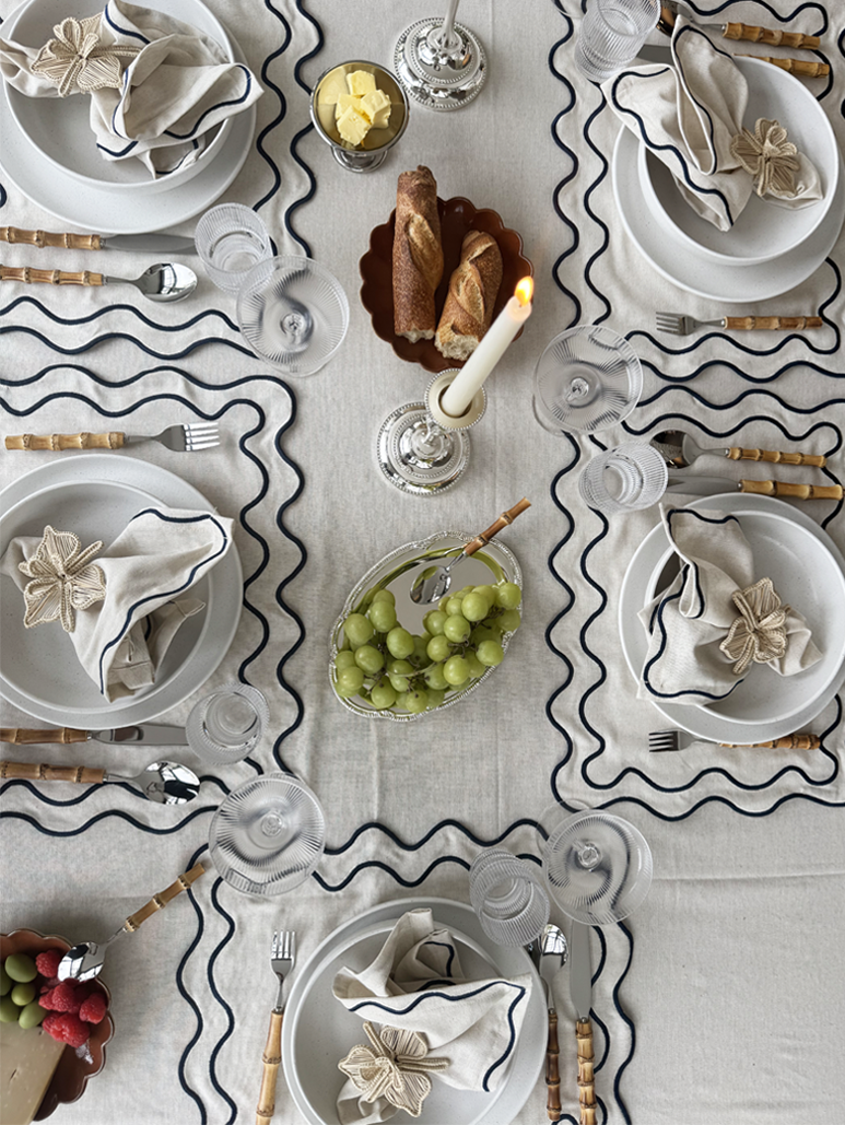 מארז פסח- מפה, פלייסמטים ומפיות גוון חום