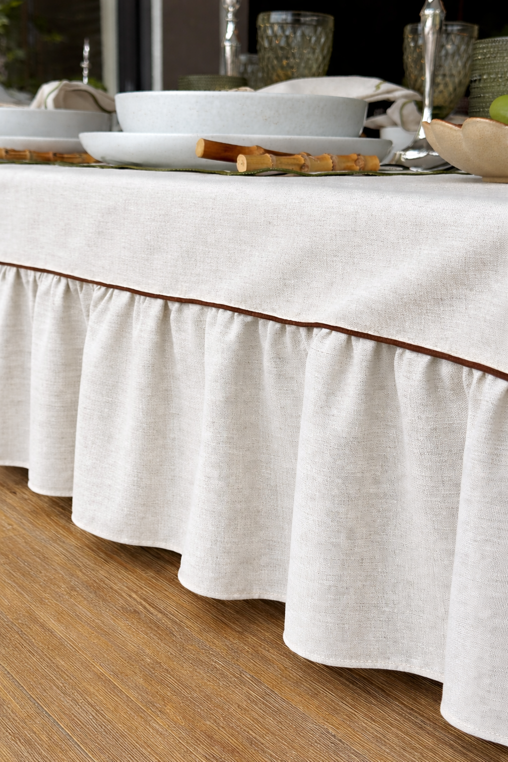 מארז פסח- מפה, פלייסמטים ומפיות גוון חום