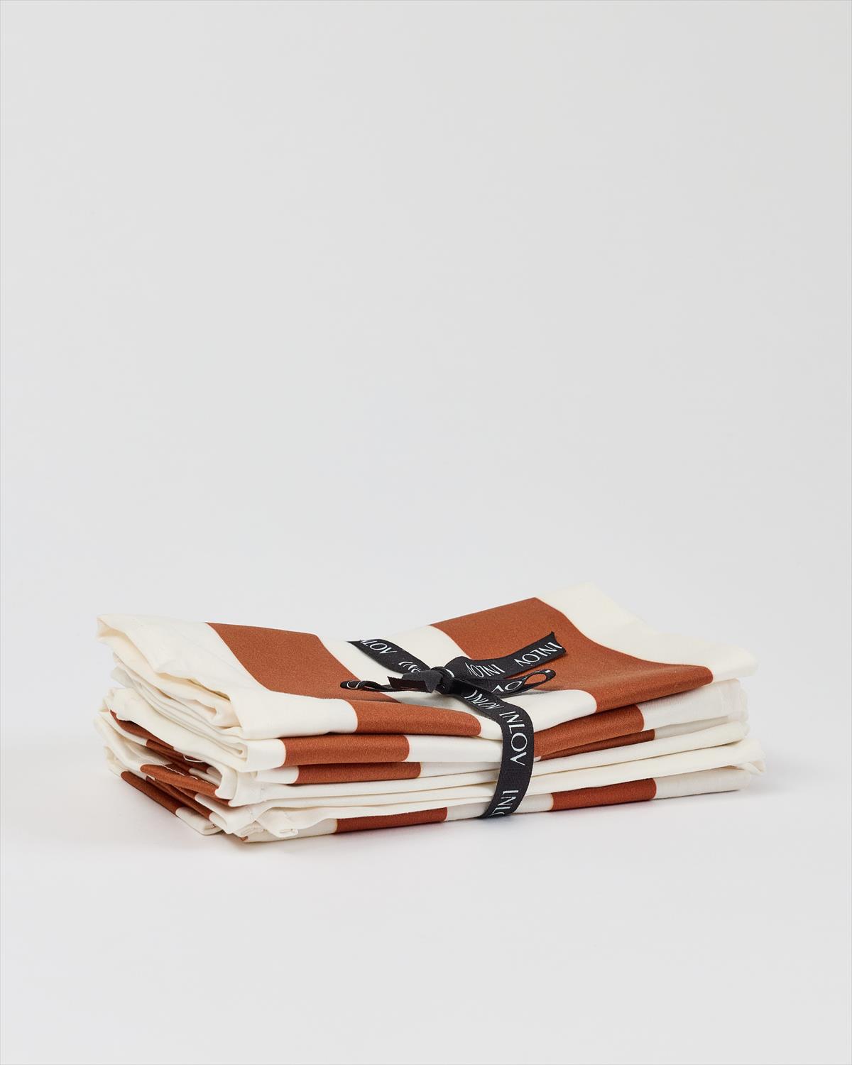 מפית פסים טרקוטה