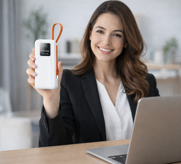 מטען 20000 mAh צבע לבן UNOMAS