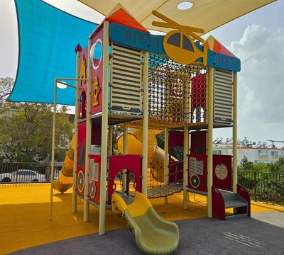 גן משחקים בקונספט מכבי אש בחיפה