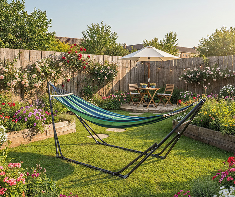 ערסל קמפינג בצבע פסים כחול adventure camp