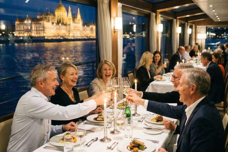 קבוצת חברים על סיפון הספינה