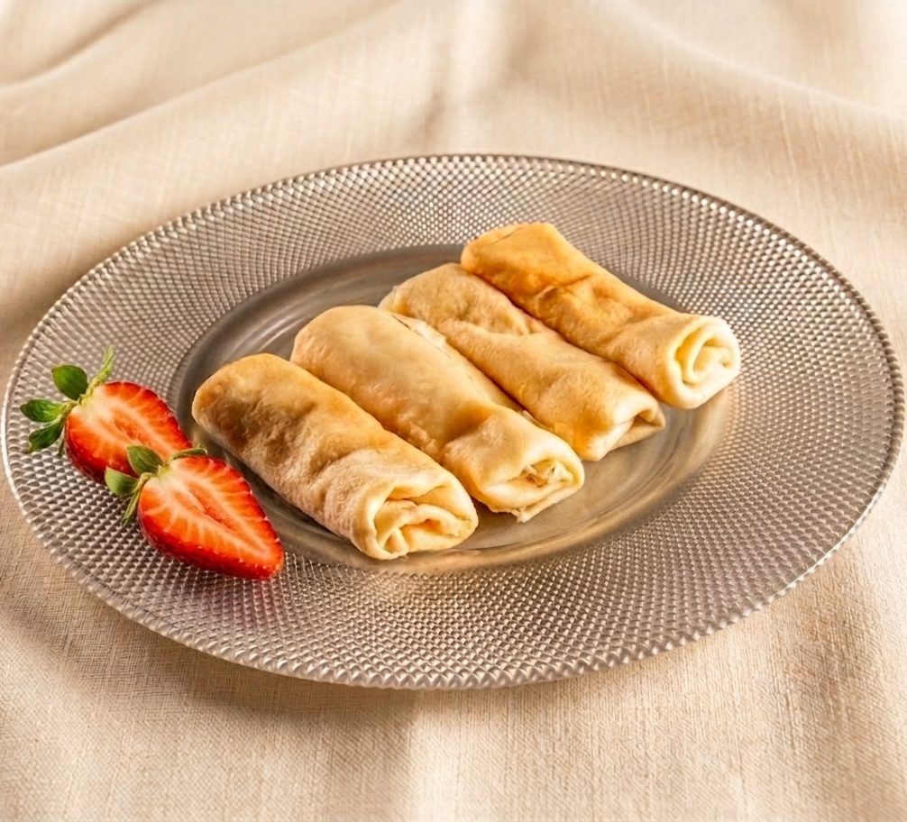 Strawberry & Cream Blintzes