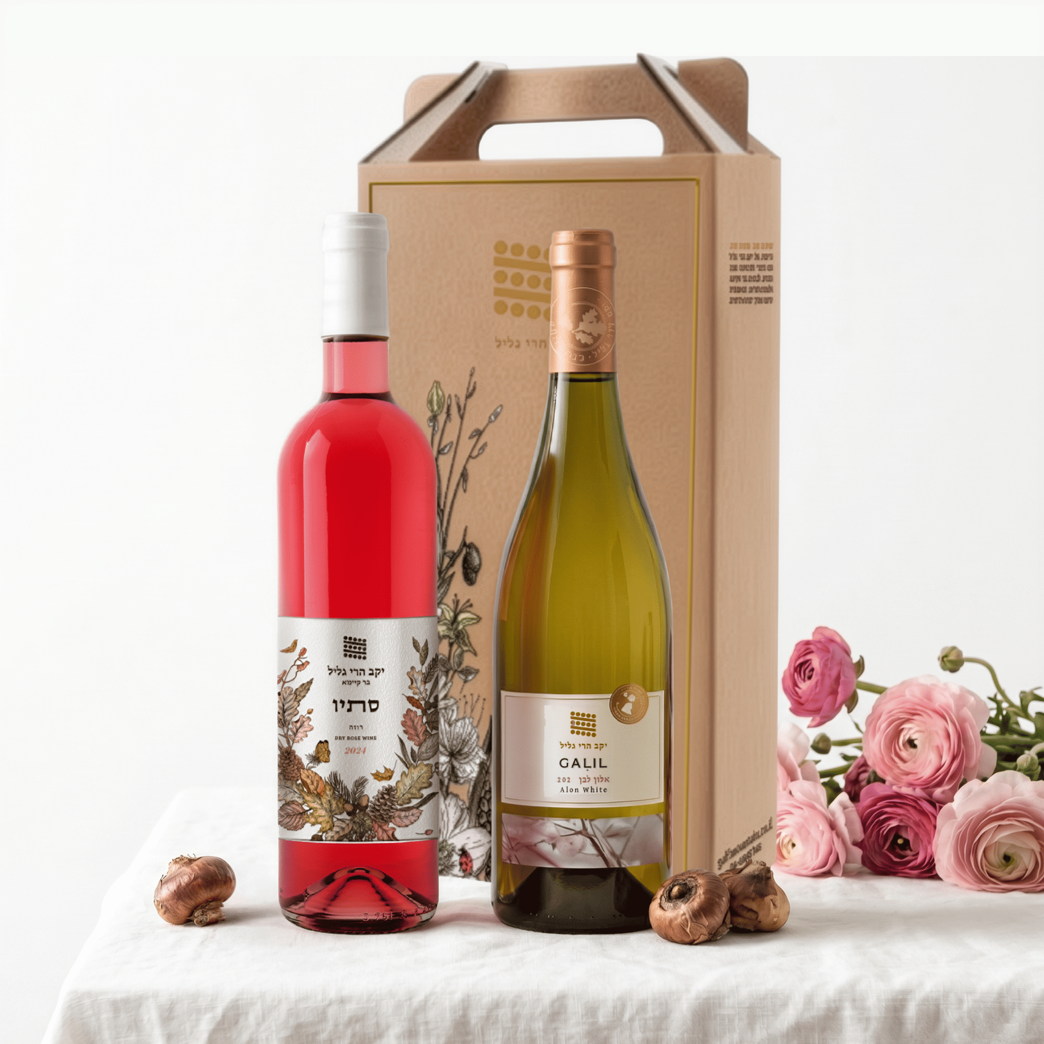 מארז יין ונוריות מקיבוץ יראון