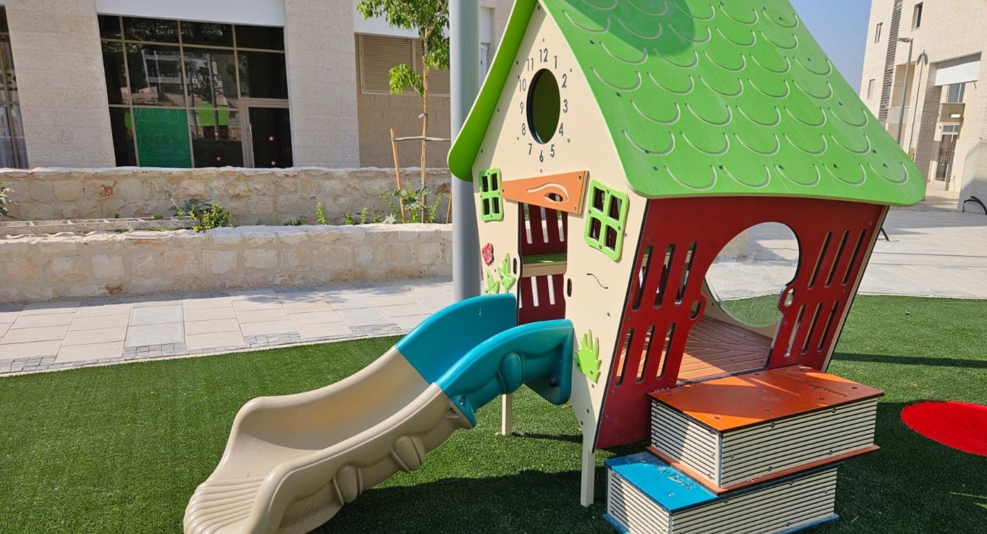 Toddler Play Area with Rubber Mounds and Bridge