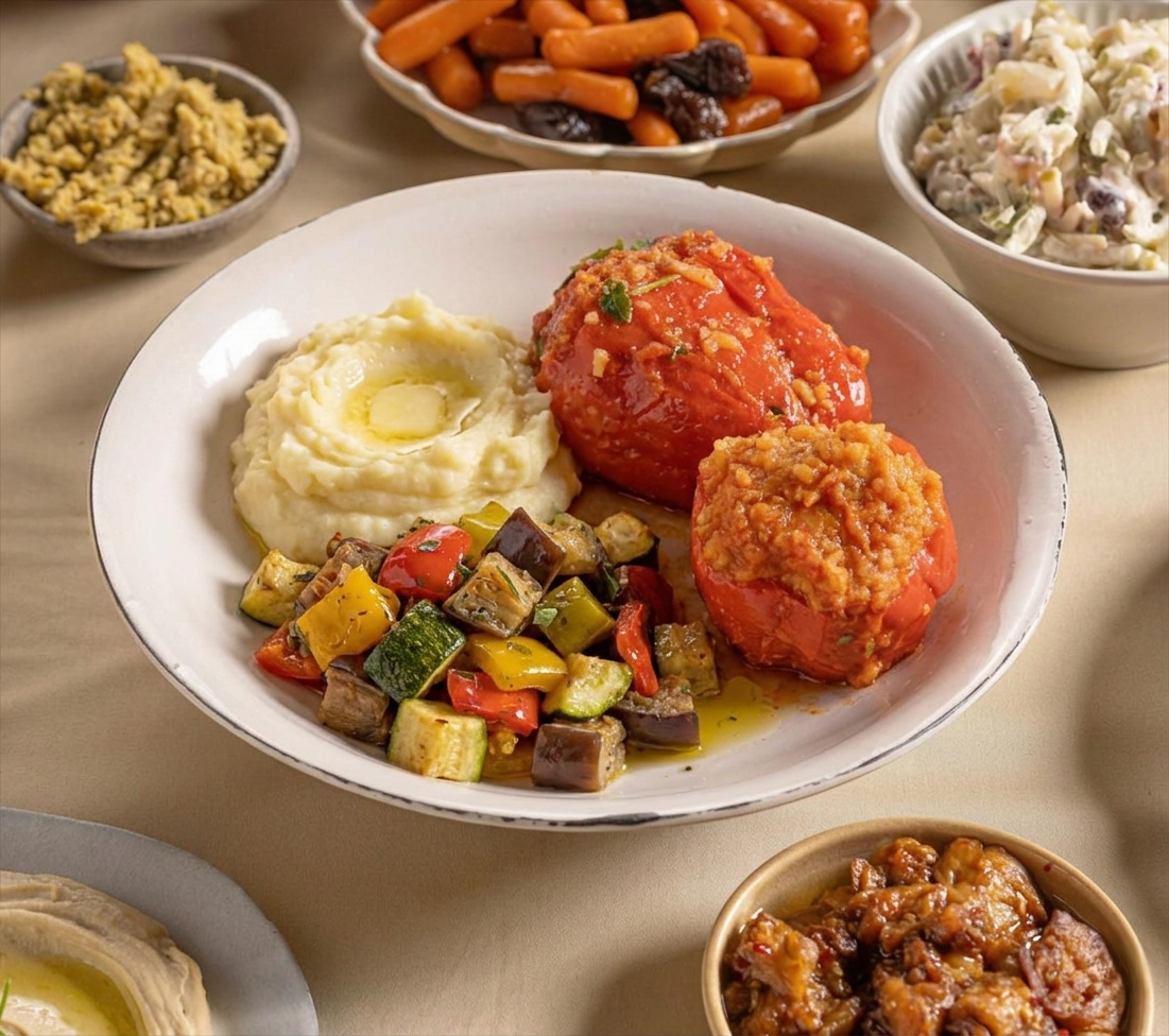 עסקית צמחונית + לחם הבית + סלט