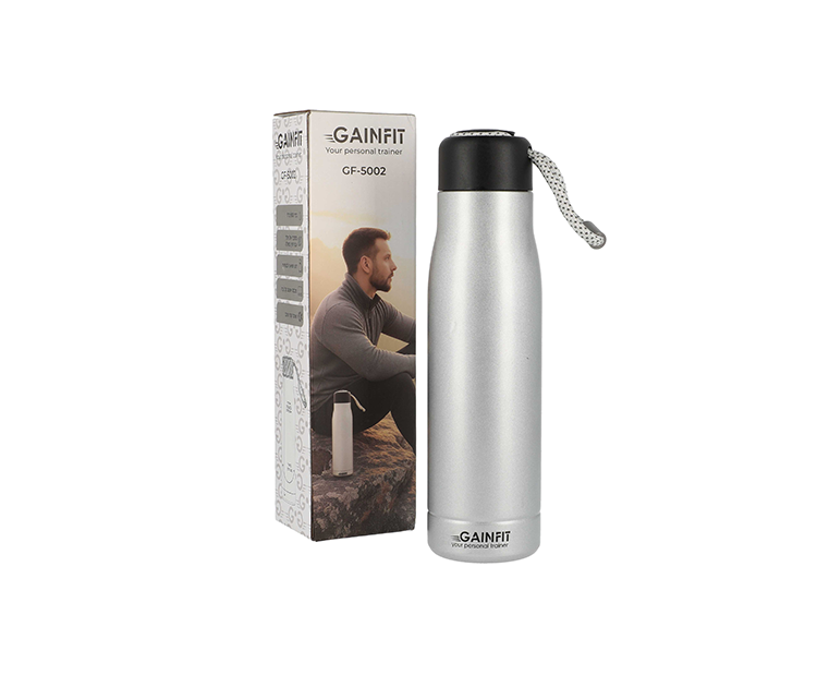  בקבוק כסף דופן כפולה ידית חבל 500 מ"ל GANIFIT