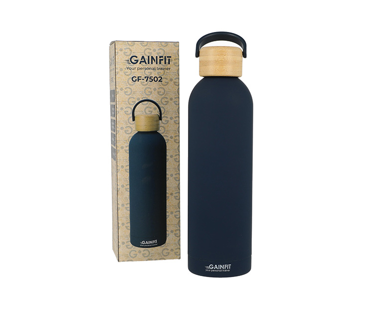 בקבוק כחול פקק במבוק 750 מ"ל GAINFIT