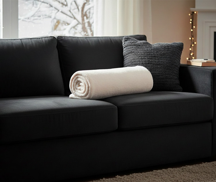 שמיכת קוראל פליז בצבע שמנת BADIM