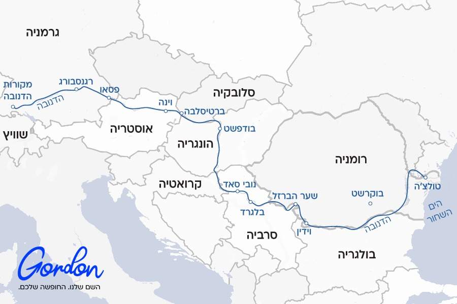מפת שייט נהרות בדנובה