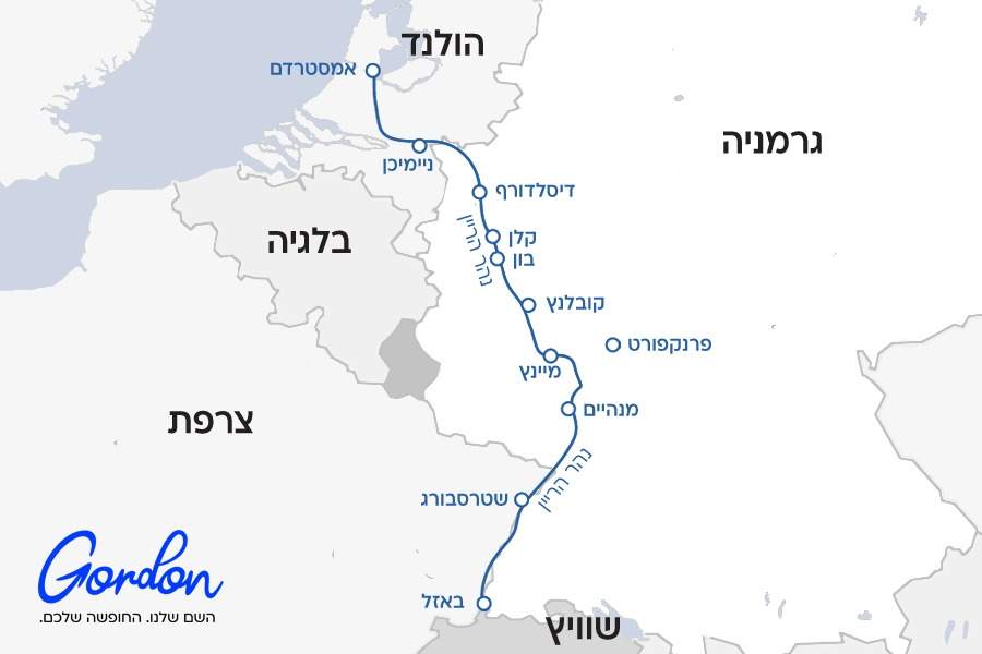 מפת שייט נהרות בנהר הריין