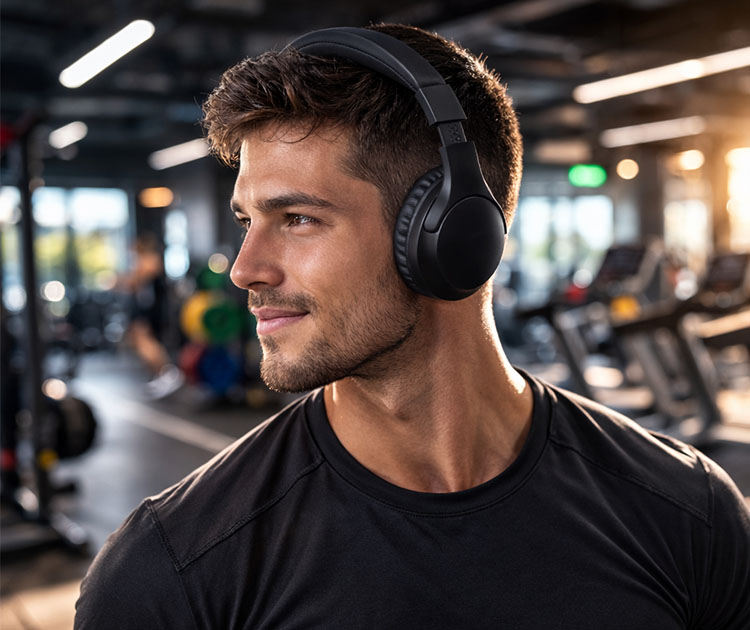 אוזניות קשת ANC HEADPHONES Black DJ SOUND דגם DJ-BI102