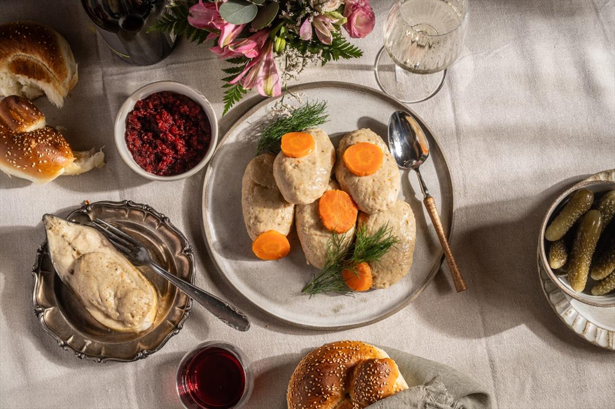 Traditional gefilte fish patties