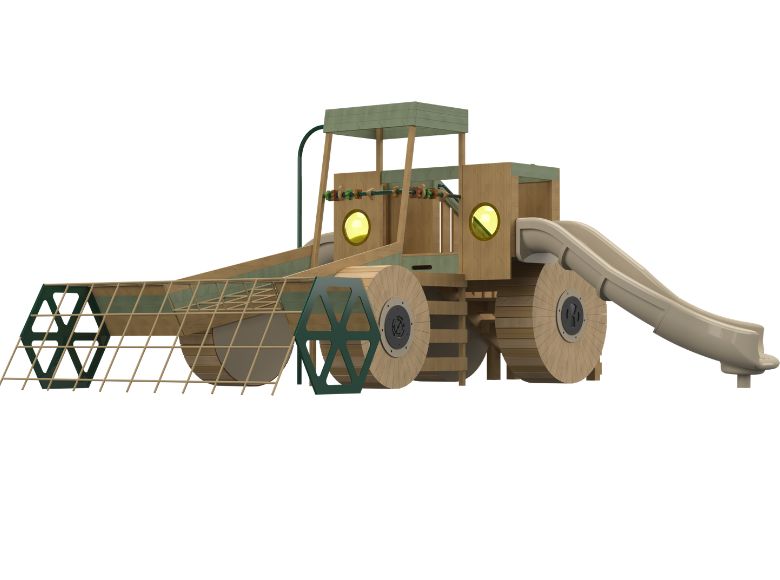 Tractor-Themed Play Structure – Robinia Wood