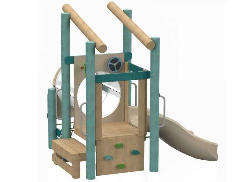 Locomotive-Themed Play Structure – Robinia Wood
