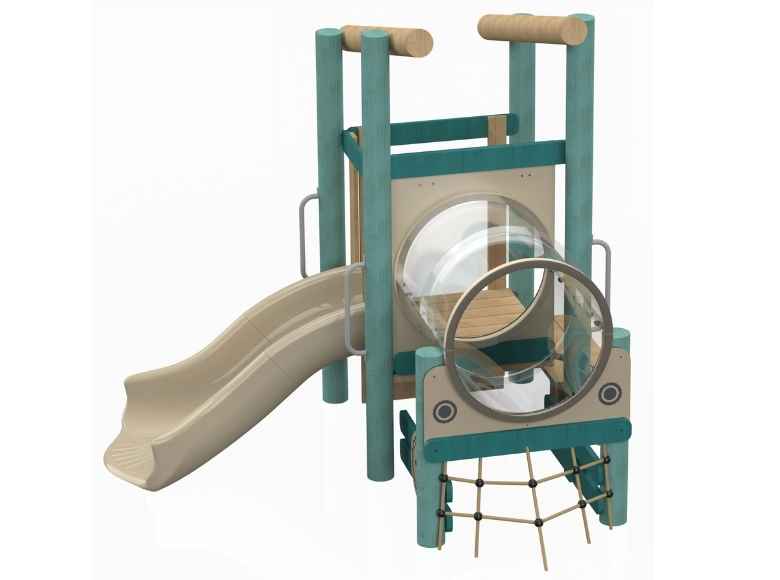 Locomotive-Themed Play Structure – Robinia Wood