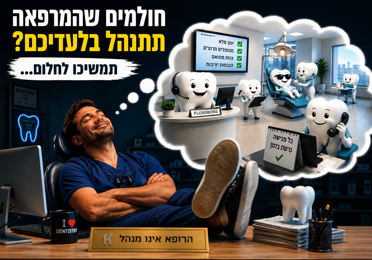 חולמים שהמרפאה תתנהל בלעדיכם? תמשיכו לחלום...